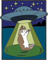 UFO cat pin